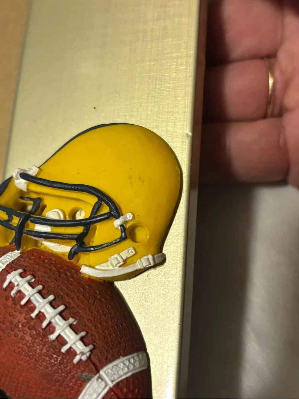 Football Theme Photo Frame - Yellow Helmet Football Cleats Accent